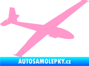 Samolepka Letadlo 025 pravá kluzák světle růžová
