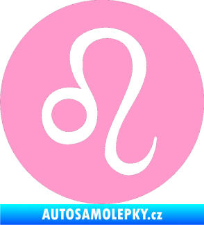 Samolepka Lev zvěrokruh 001 - horoskop světle růžová