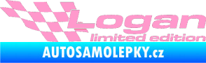 Samolepka Logan limited edition levá světle růžová