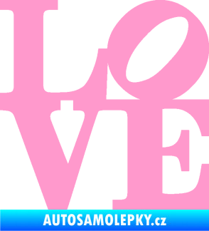 Samolepka Love 003 nápis světle růžová
