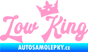 Samolepka Low King 001 nápis král světle růžová