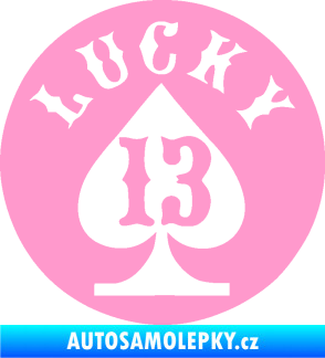 Samolepka Lucky 13 šťastná třináctka světle růžová
