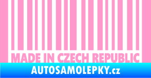 Samolepka Made in Czech republic čárový kód světle růžová