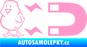Samolepka Magnet na ptáky levá světle růžová