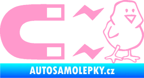 Samolepka Magnet na ptáky pravá světle růžová