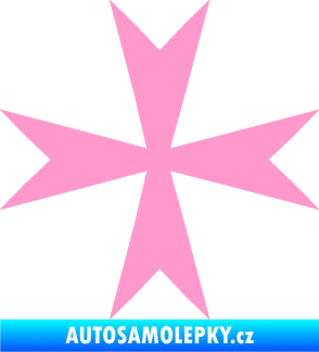 Samolepka Maltézský kříž 002 světle růžová