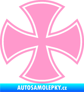 Samolepka Maltézský kříž 003 světle růžová