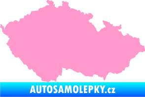 Samolepka Mapa České republiky 001  světle růžová