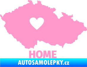 Samolepka Mapa České republiky 004 home světle růžová