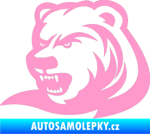 Samolepka Medvěd 001 levá světle růžová