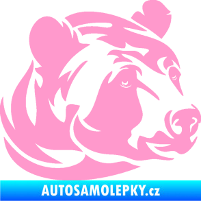 Samolepka Medvěd 007 pravá hlava světle růžová