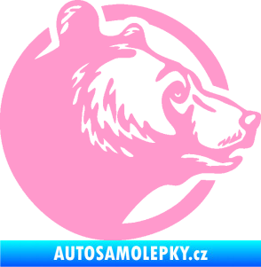 Samolepka Medvěd 012 pravá hlava světle růžová