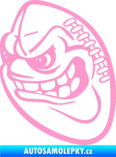 Samolepka Míč na americký fotbal 001 levá s obličejem světle růžová