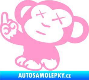 Samolepka Monkey Fuck Off JDM levá světle růžová