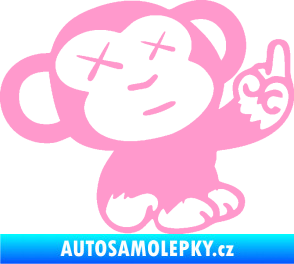 Samolepka Monkey Fuck Off JDM pravá světle růžová