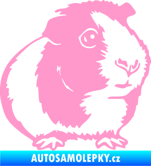 Samolepka Morče 003 pravá světle růžová