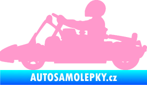 Samolepka Motokára 001 levá světle růžová