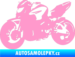 Samolepka Motorka 041 levá road racing světle růžová