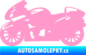 Samolepka Motorka 048 levá silniční světle růžová