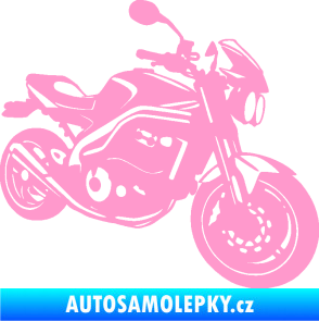Samolepka Motorka 055 pravá světle růžová