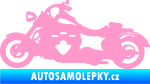 Samolepka Motorka 056 levá světle růžová