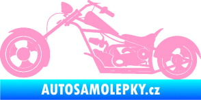 Samolepka Motorka chopper 001 levá světle růžová