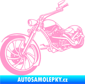 Samolepka Motorka chopper 002 levá světle růžová
