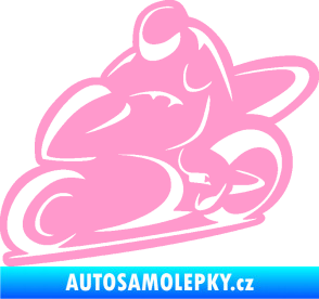 Samolepka Motorkář 011 levá světle růžová