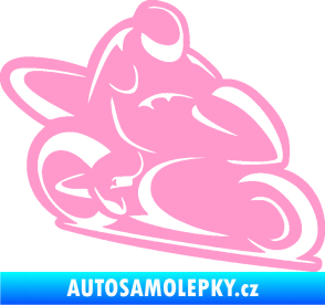 Samolepka Motorkář 011 pravá světle růžová