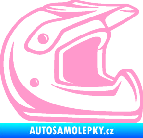Samolepka Motorkářská helma 002 pravá světle růžová