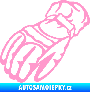 Samolepka Motorkářské rukavice 003 levá světle růžová