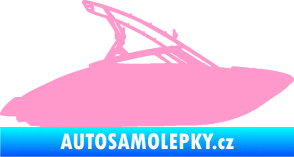 Samolepka Motorový člun 001 pravá světle růžová