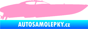 Samolepka Motorový člun 002 pravá světle růžová