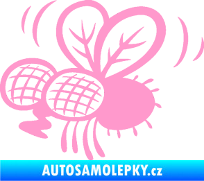 Samolepka Moucha 002 levá světle růžová