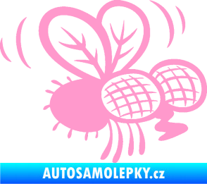 Samolepka Moucha 002 pravá světle růžová