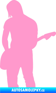 Samolepka Music 005 levá hráč na kytaru světle růžová