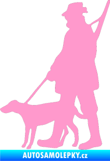 Samolepka Myslivec 002 levá světle růžová
