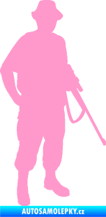 Samolepka Myslivec 004 pravá světle růžová