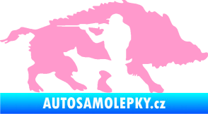 Samolepka Myslivost 006 pravá divoké prase světle růžová