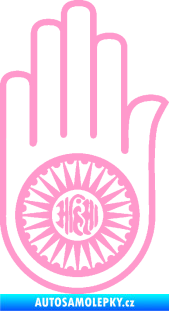 Samolepka Náboženský symbol Džinismus Ahimsa světle růžová