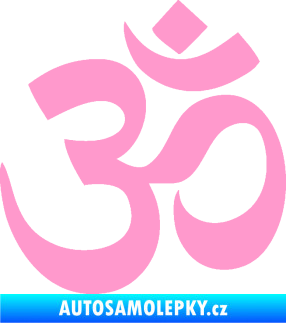 Samolepka Náboženský symbol Hinduismus Óm 001 světle růžová