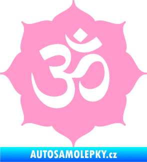 Samolepka Náboženský symbol Hinduismus Óm 002 světle růžová