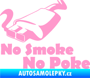 Samolepka No smoke no poke světle růžová