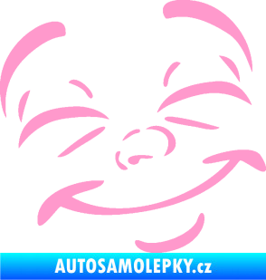 Samolepka Obličej 004 pravá šťastný světle růžová