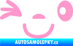Samolepka Obličej 008 levá mrkající světle růžová