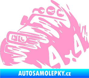 Samolepka Off Road 002 levá 4x4 světle růžová