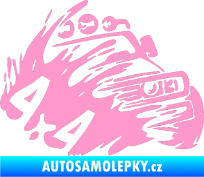 Samolepka Off Road 002 pravá 4x4 světle růžová