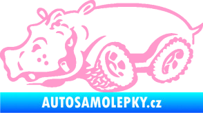 Samolepka Off Road 006 levá hroch světle růžová