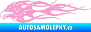 Samolepka Orel 016 levá v plamenech světle růžová