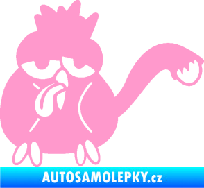 Samolepka Oškubaný ptáček levá světle růžová